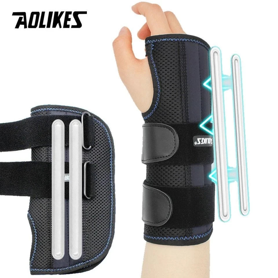 AOLIKES Wrist Brace Adjustable Wrist Support Splint 3 Stays Hand Brace 1PCS