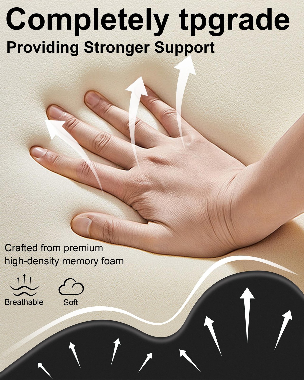 Ergonomic Memory Foam Wedge Pillow, 27° Angled Support for Neck and Waist,