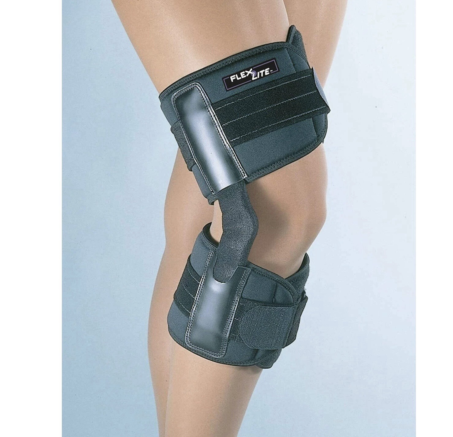 FLA Ultra Lightweight FlexLite Cool Walking Hinged Knee Support Black Small