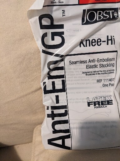 2 Pairs Jobst 111407 Med/Long Knee-Hi Anti-EM/GP Seamless Anti-Embolism Elastic