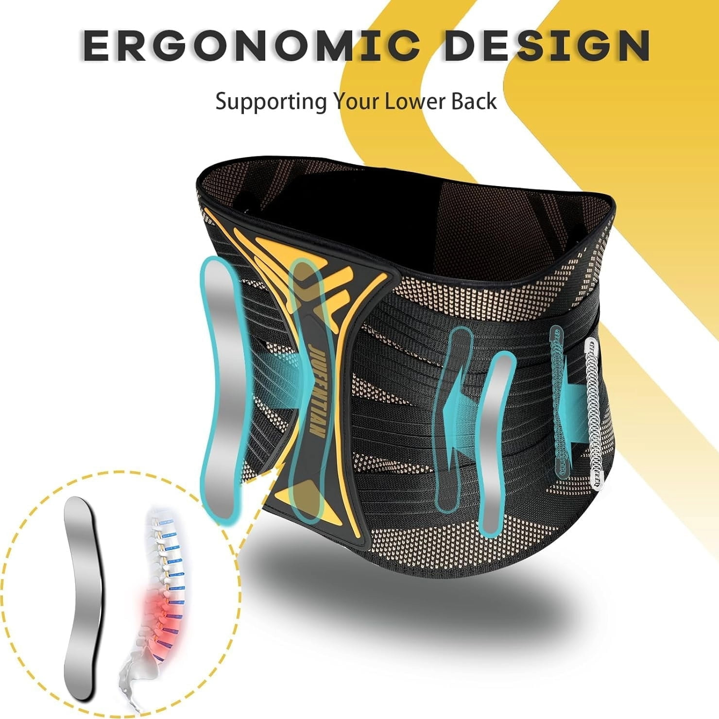 JIUFENTIAN Copper Back Braces for Lower Back Pain with Support System – Lower