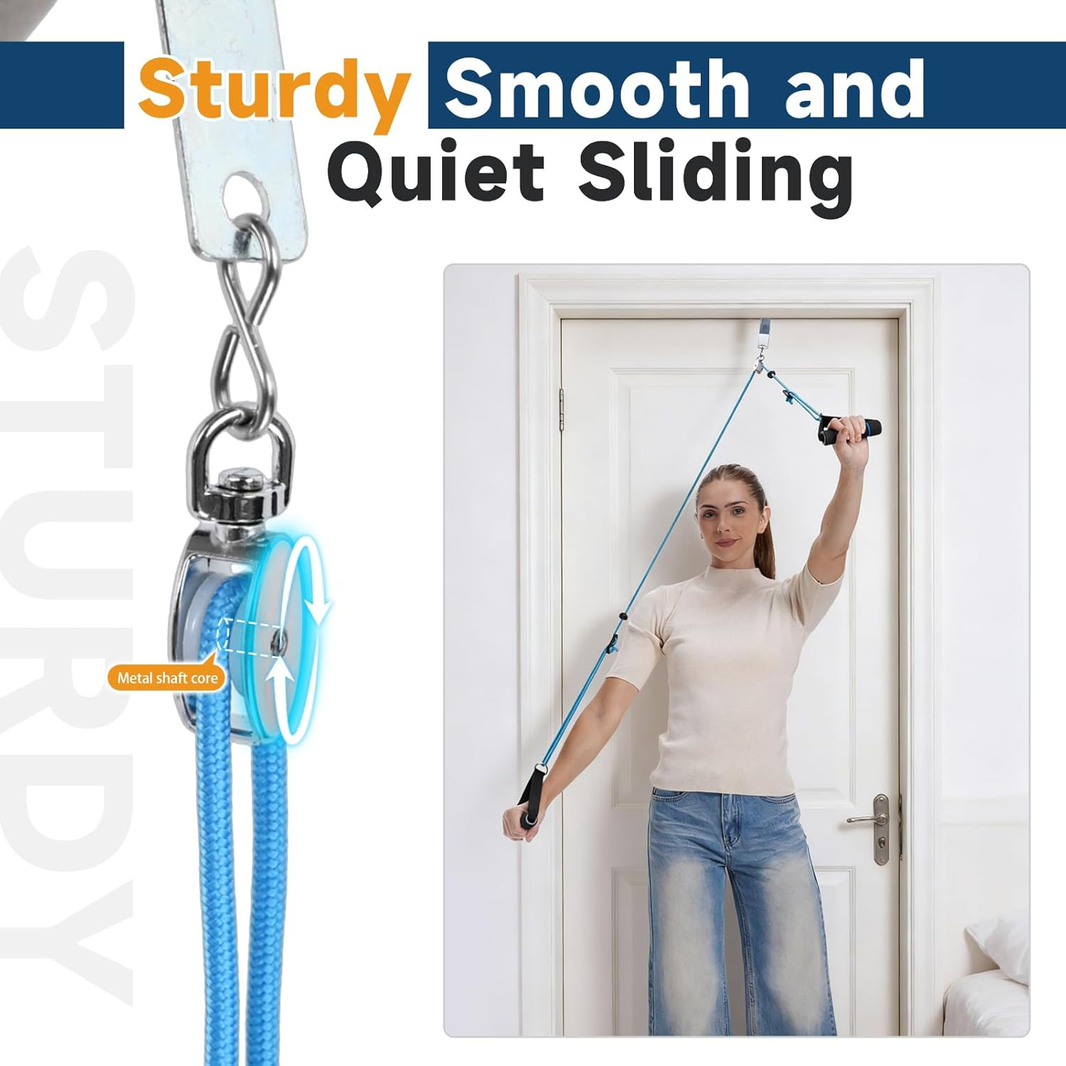 Shoulder Pulley Over Door Physical Therapy Rehab Rotator Cuff Arm Exercise ROM