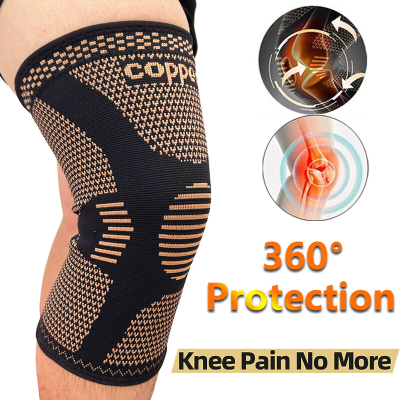 Copper Knee Sleeve Compression Brace Support Joint Injury Pain Sports Gym Unisex