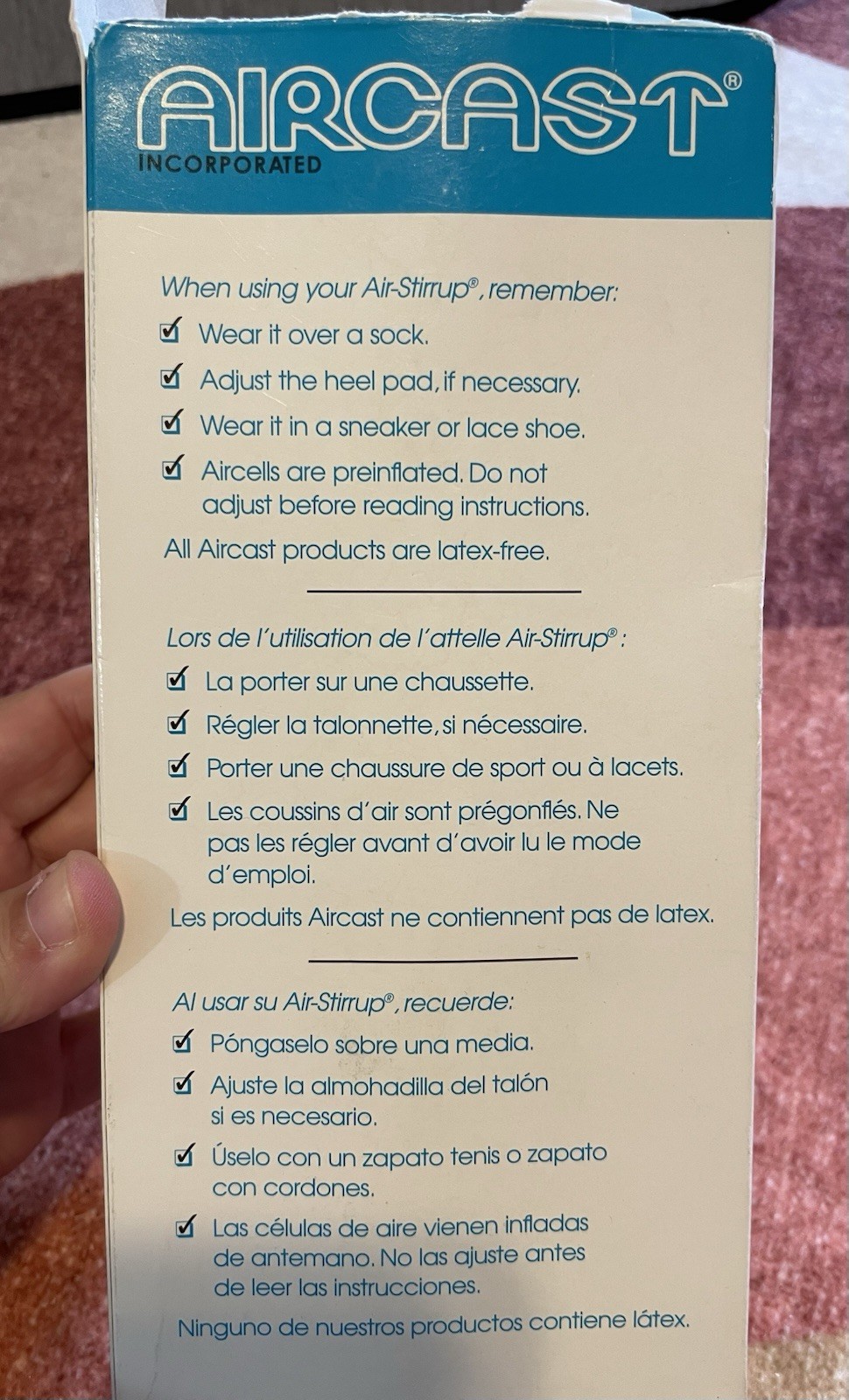 Aircast Air-Stirrup Ankle Training Brace – Right Medium – New