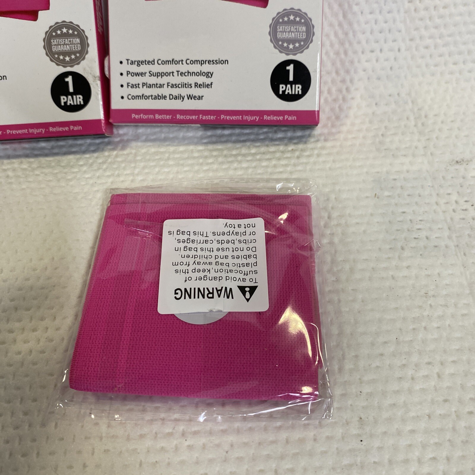 compression arch support sleeves 2 pairs pink small/medium