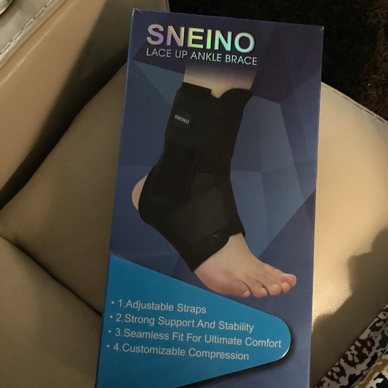 SNEINO Ankle Brace ~Adjustable Lace Up Ankle Brace ~Size Small ~Unisex Men Women