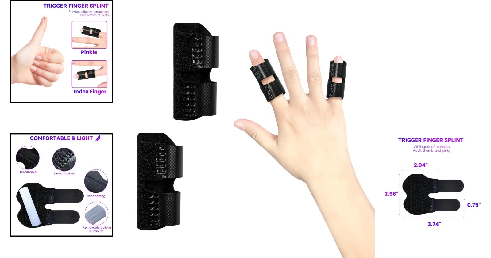 Compact Adjustable Finger Splints – Help Relieve Pain from Arthritis and Strains