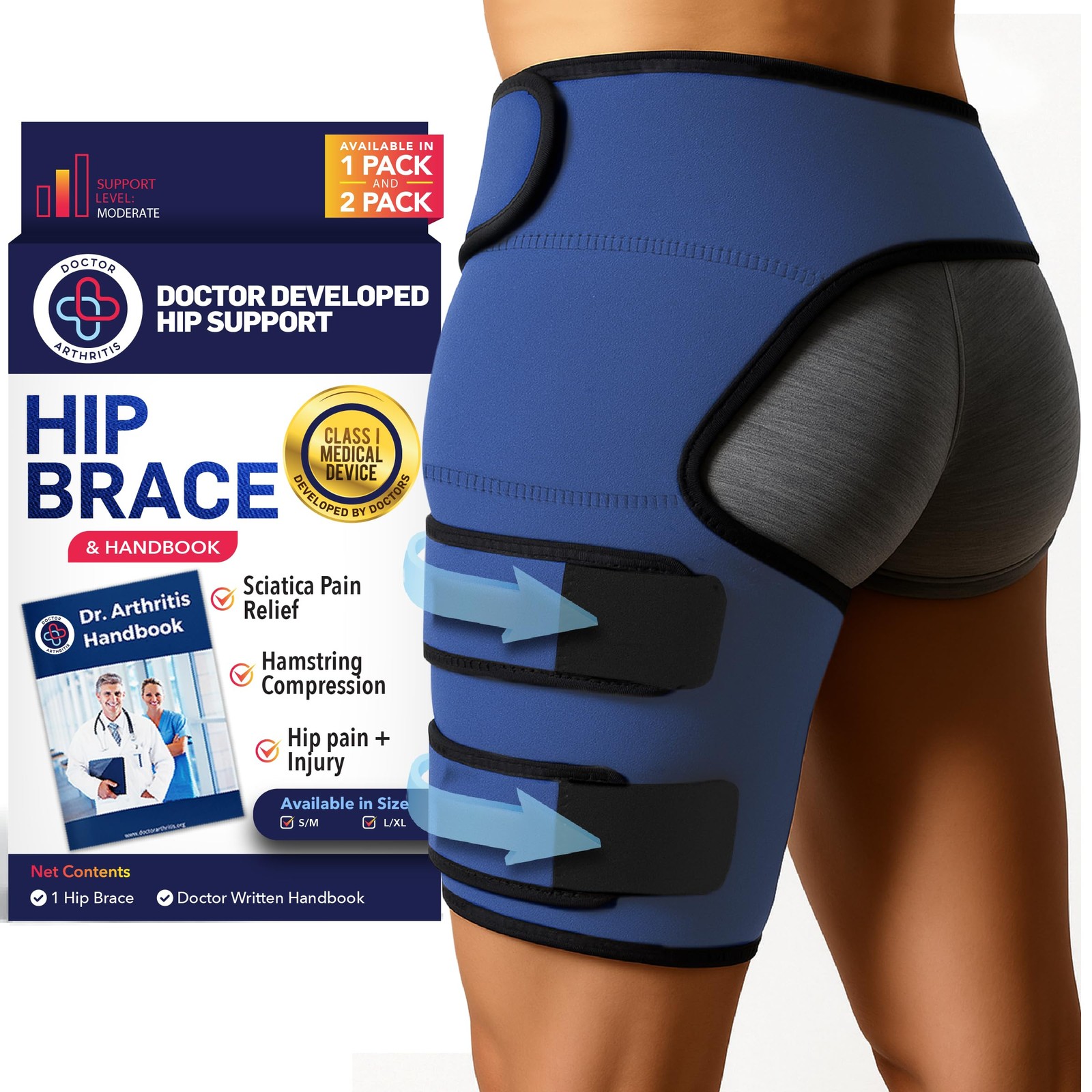 Dr. Arthritis Hip Brace, Adjustable Sciatic Nerve Brace and Stabilizer for Pu…