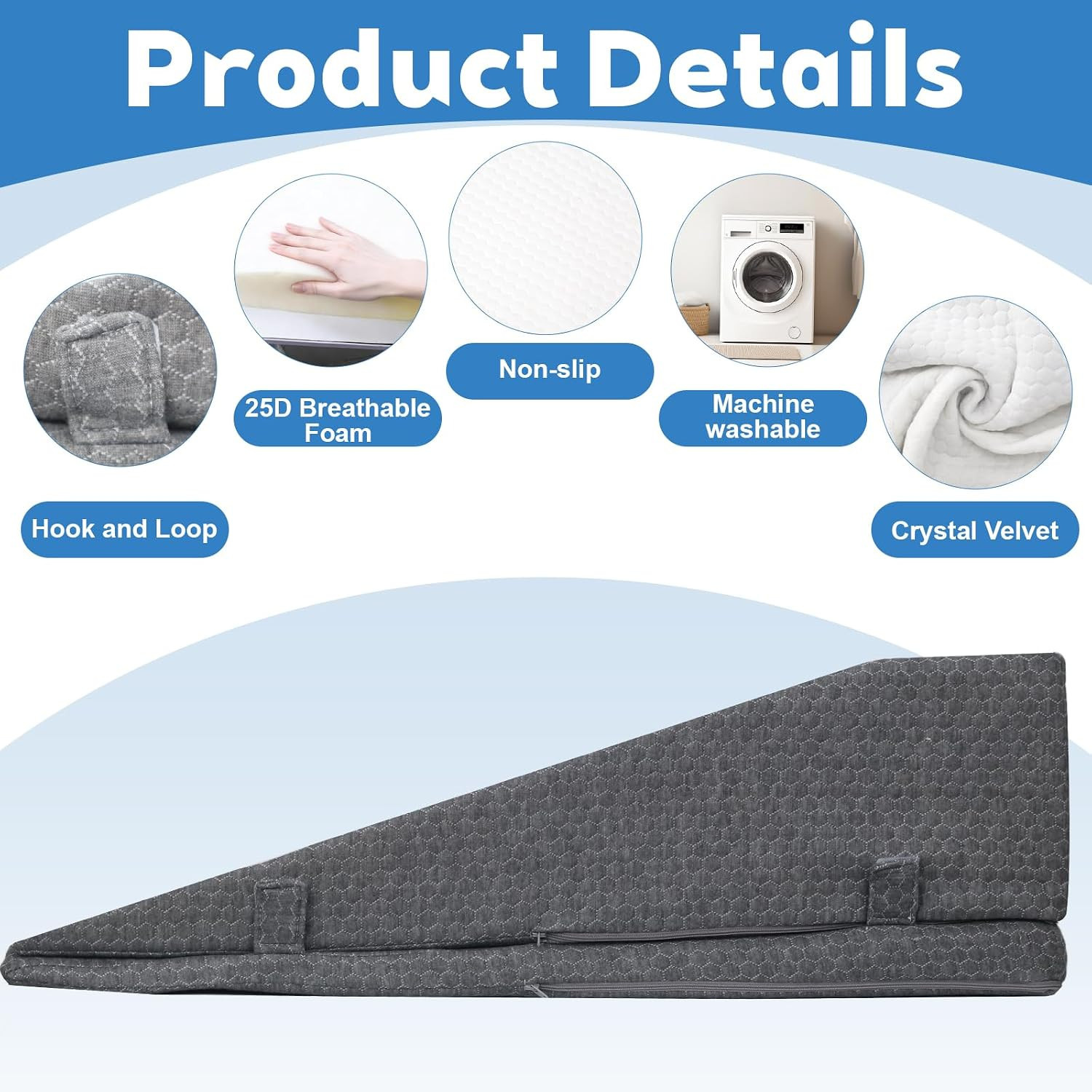 Leg Elevation Pillow Wedge for after Surgery – Adjustable Knee & Ankle Support