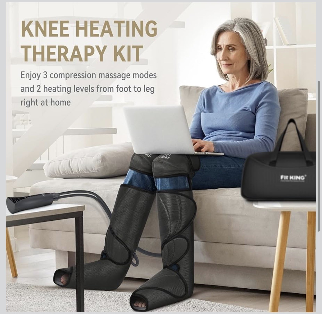 Fit King Leg and Foot Massager to Relieve Pain Swelling Edema, Circulation Sys