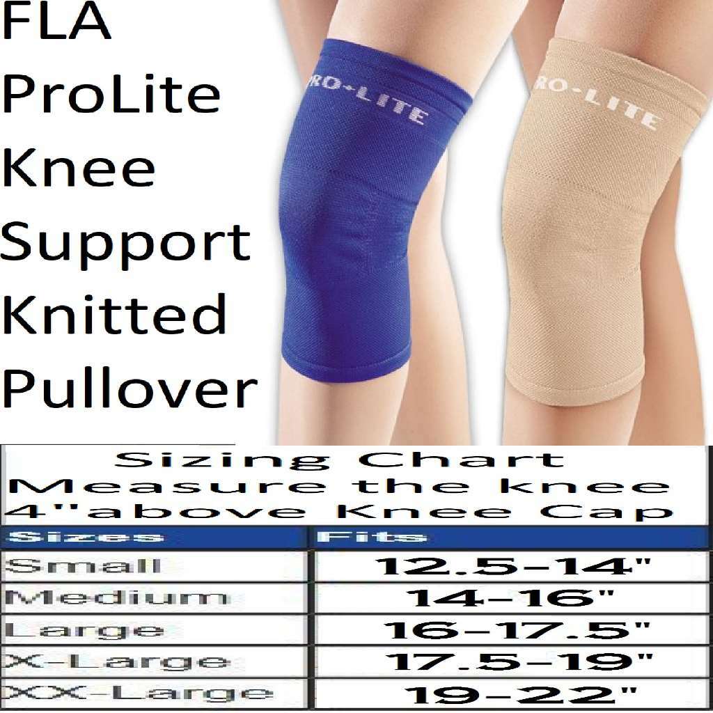 FLA Latex-Free Knee Support Knitted Pullover (Beige) Large