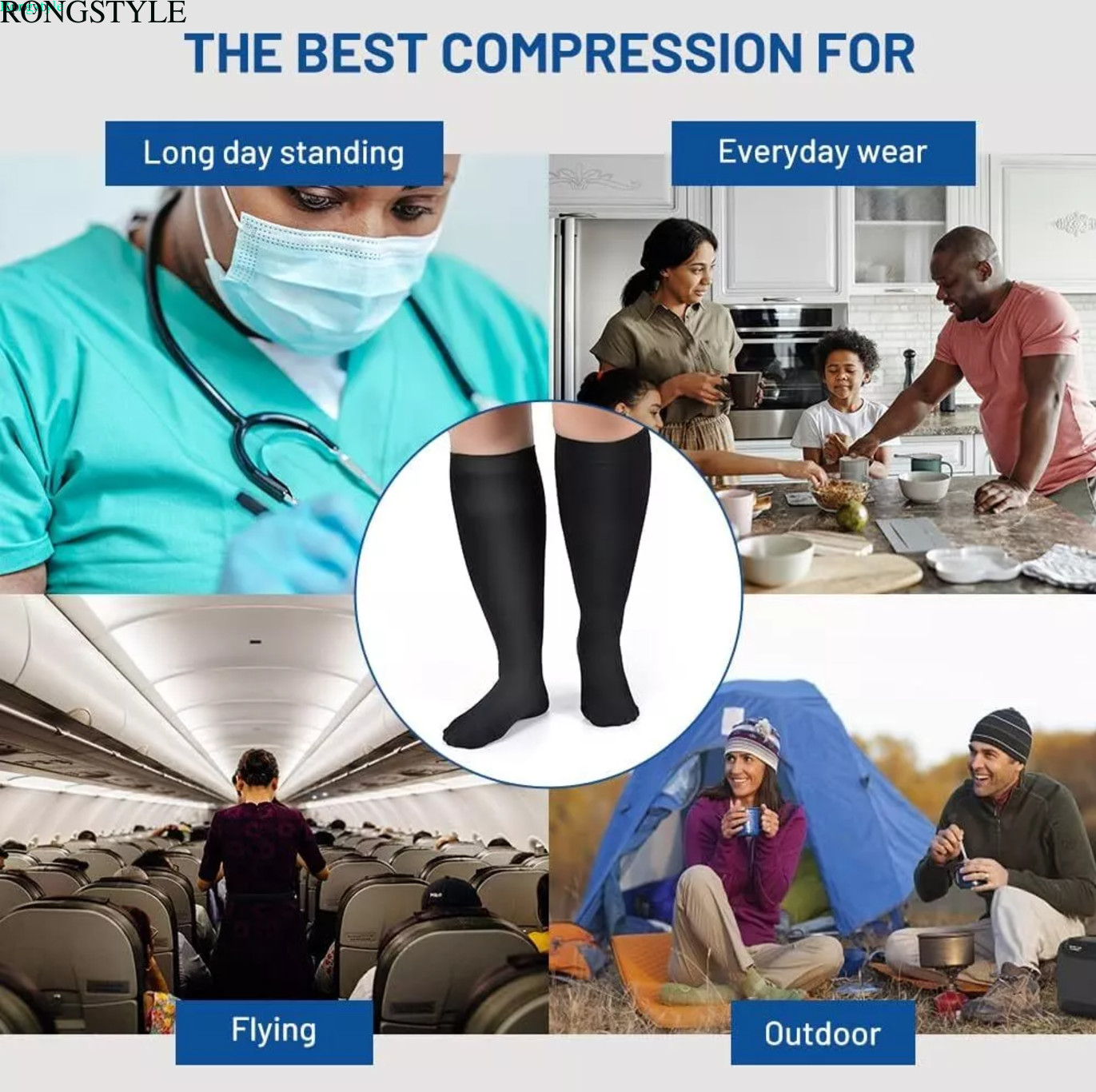 2XL 3XL 4XL 5XL 6XL 7X Wide Calf Plus Size Compression Socks Women Men 20-30mmHg