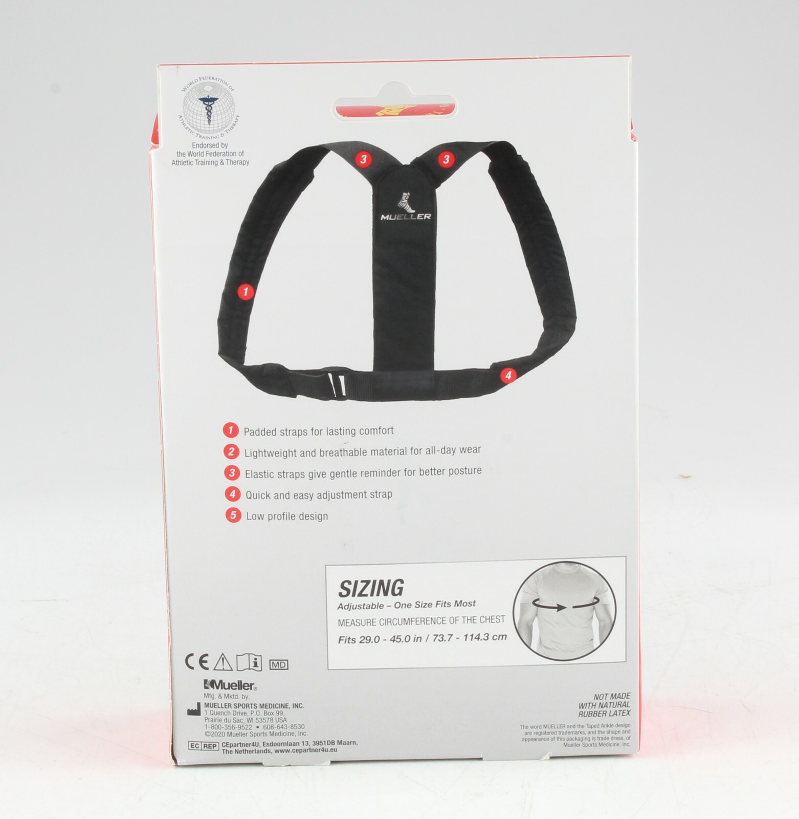 *Mueller Sports Medicine Adjustable Posture Corrector, MODERATE Sup. One Size