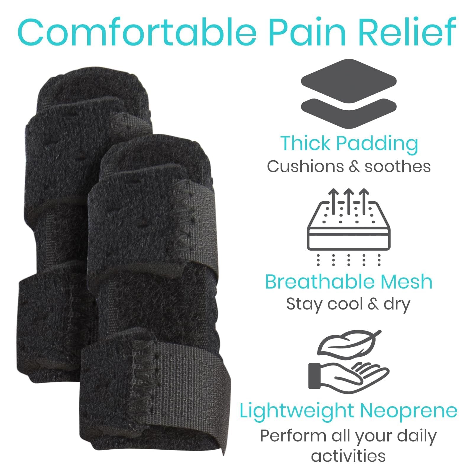 Vive Finger Splint (2 Pack) – Universal Straightener – 1 Count, Black