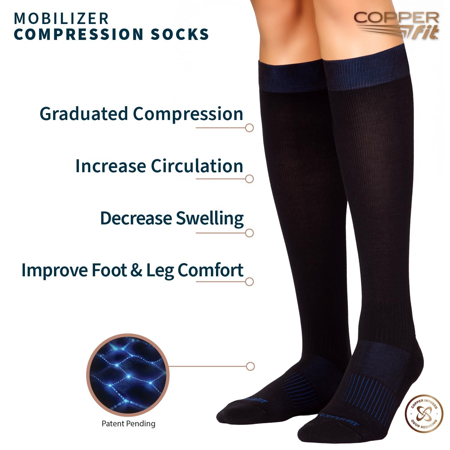 Compression Socks for Improved Circulation & Reduced Swelling – Easy On/Off, Men