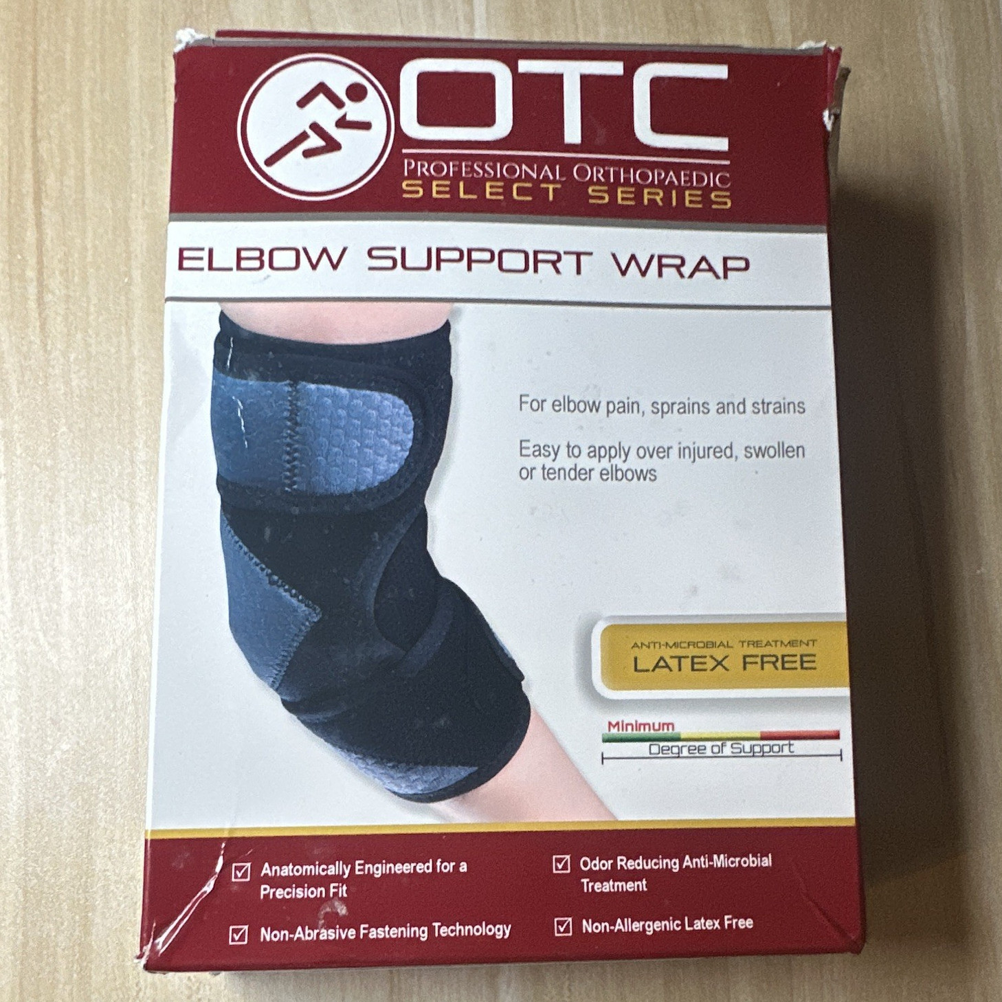 OTC Select Series Elbow Support Brace Wrap Adjustable Neoprene M Black