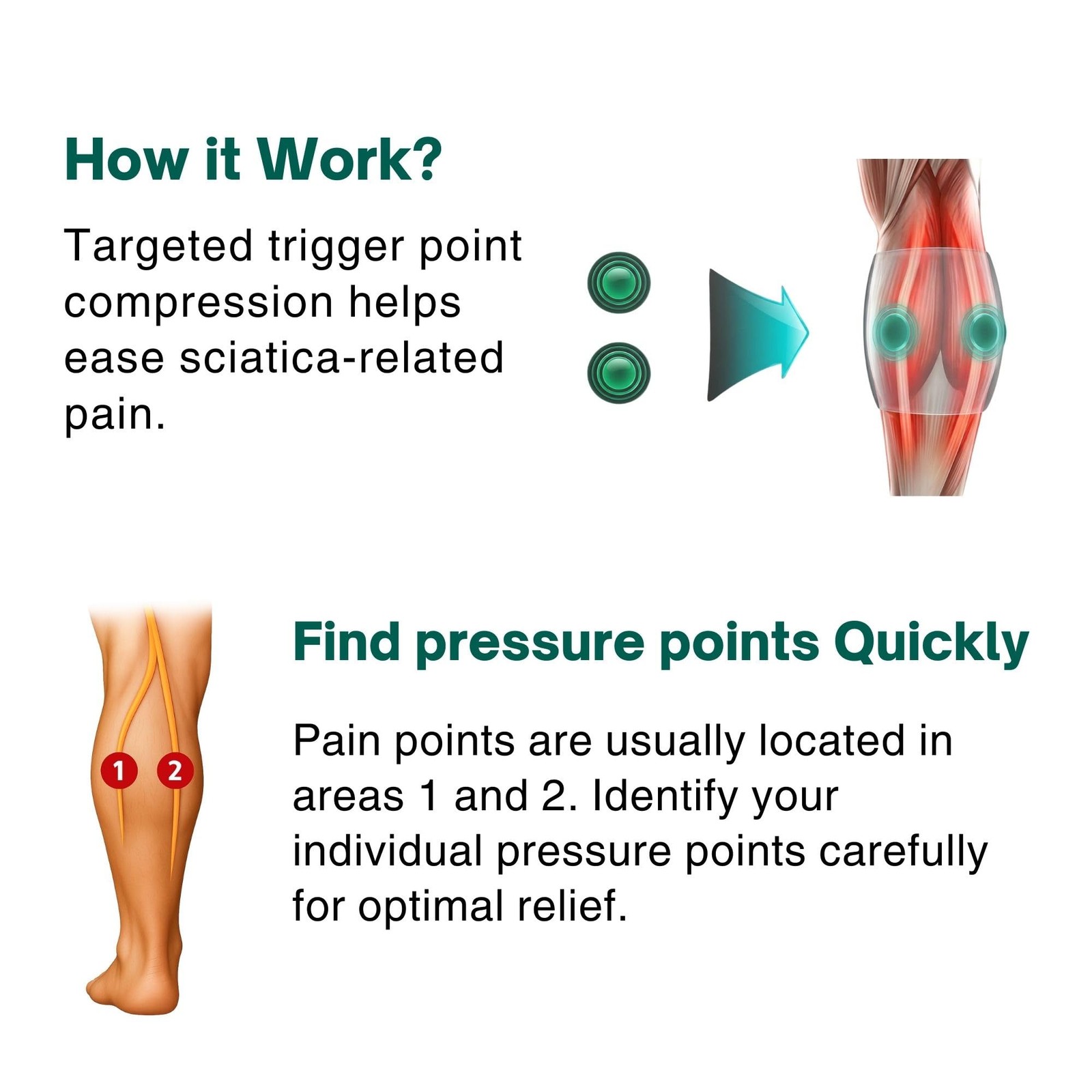 Sciatica Pain Relief Brace with Dual Removable Pressure Pads – Adjustable Acu…