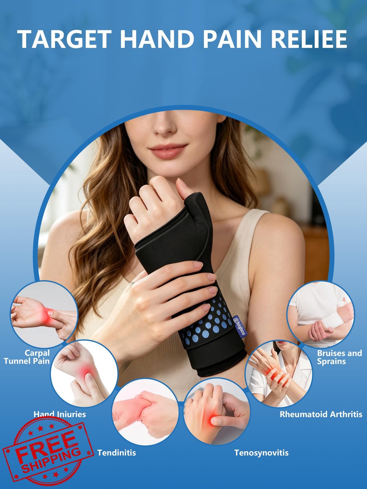 highco Wrist Thumb Ice Pack Black S/M