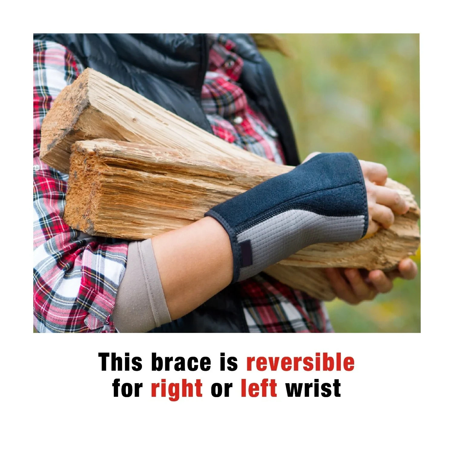 ACE Reversible Splint Wrist Brace Adjustable Black 1ct Stabilizes & Supports