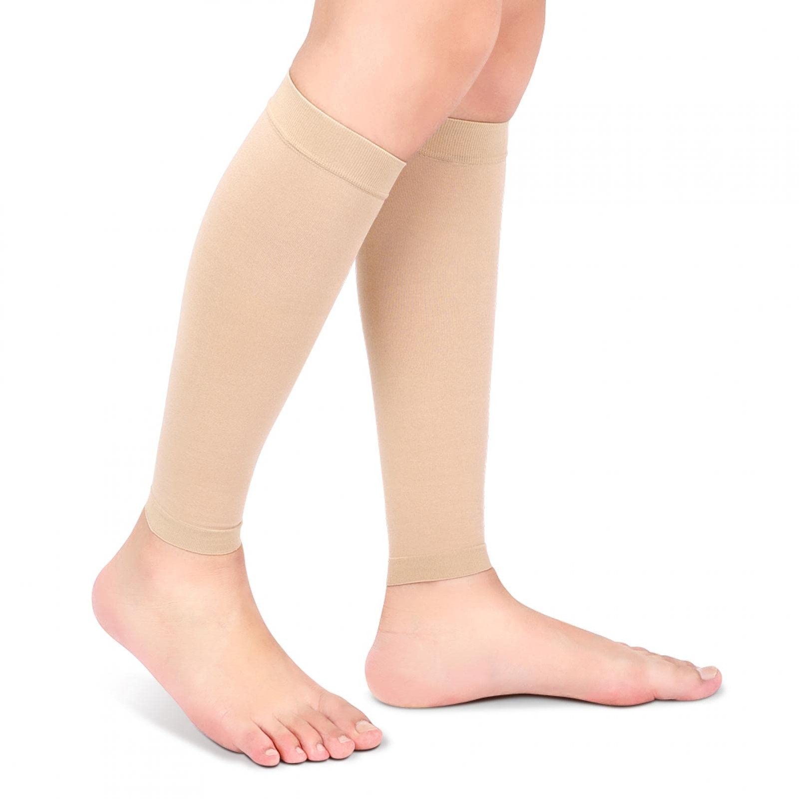 GOTOTOP Calf Compression Sleeves for Men Women, Footless XX-Large, Skin Color