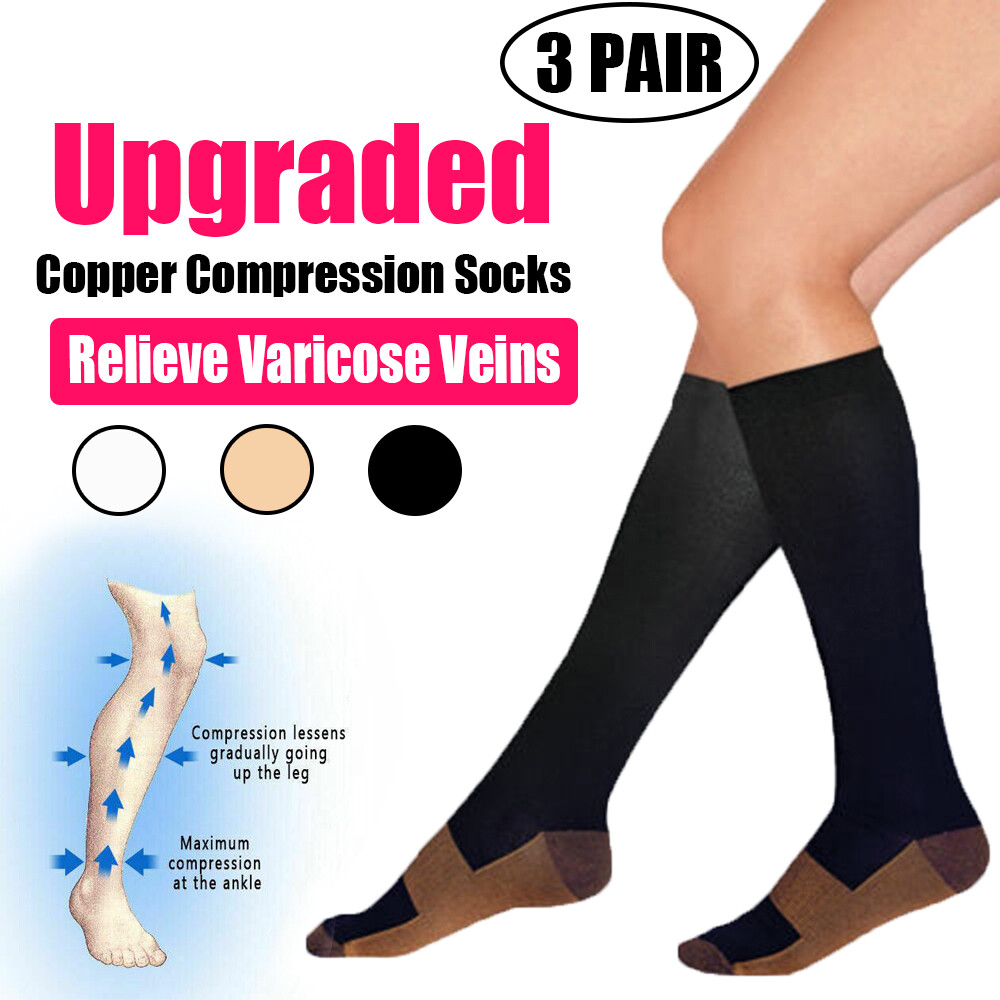 Unisex Circulation Support Athletic Compression Socks 15-20mmHg for Men & Women