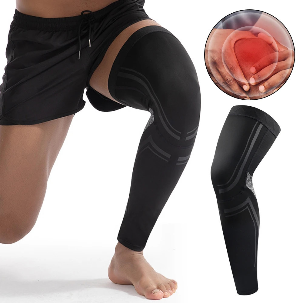 2PCS Sports Compression Long Leg Sleeves for Running Basketball Football Cycling