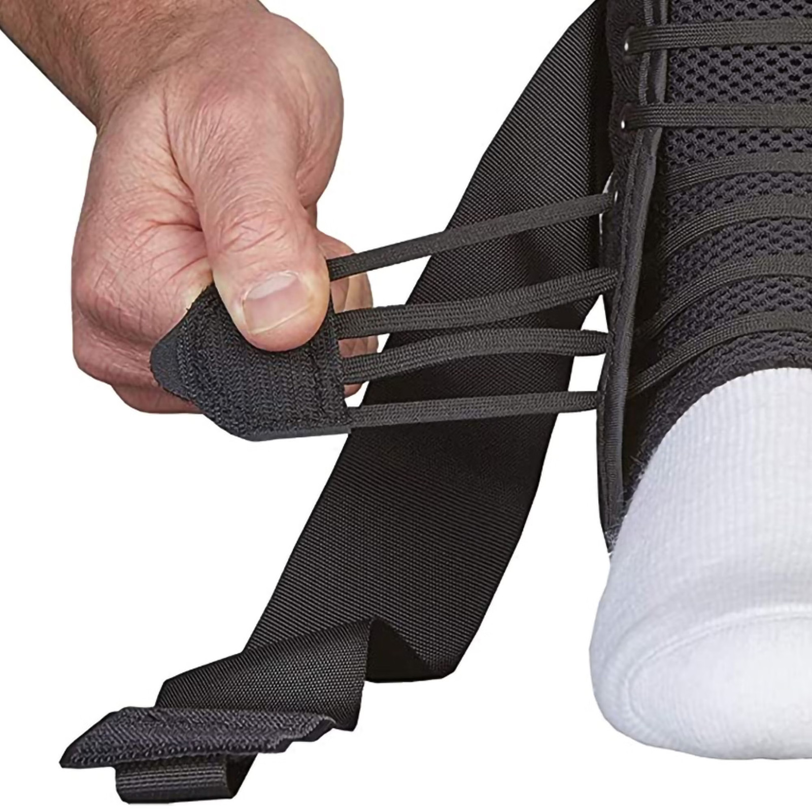 ASO Speed Lacer Black Ankle Brace Medium Lace Up for the Foot 223614