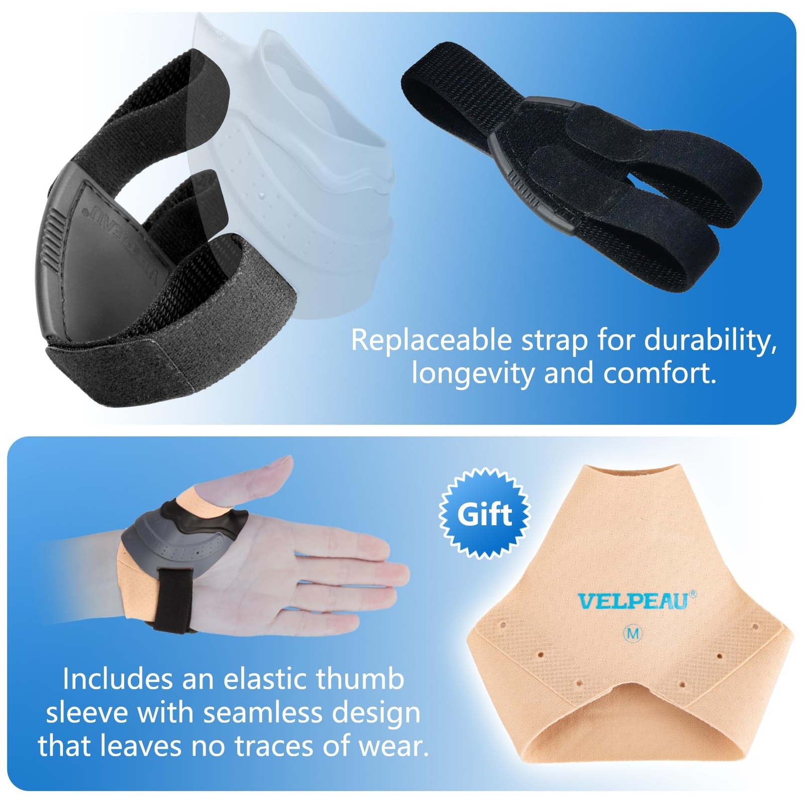 Velpeau CMC Thumb Brace for Osteoarthritis, CMC Joint Pain Relief, Soft and C…