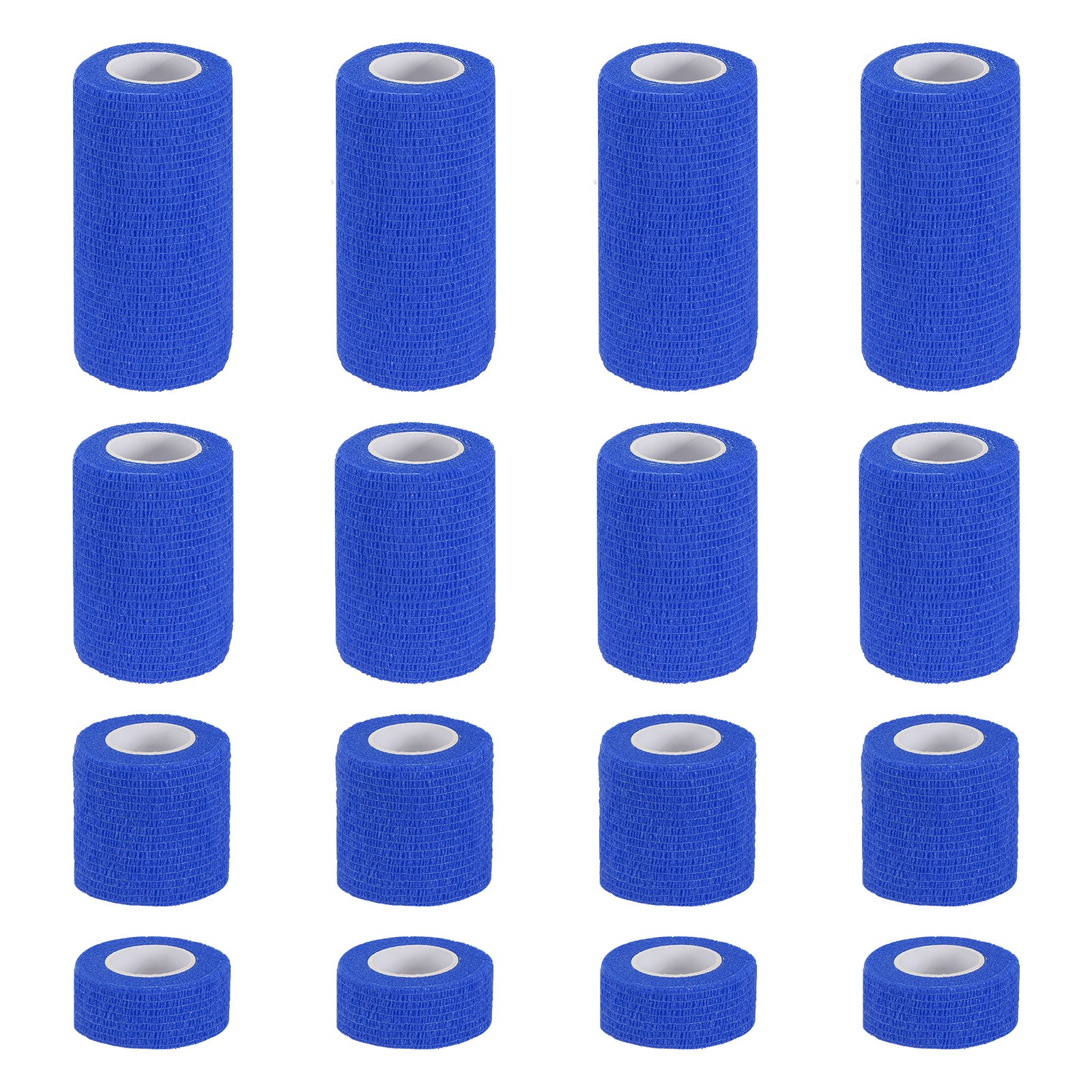 1″/2″/3″/4″ 16 Pcs 5 Yard Self Adhesive Bandage Wrap Self Tape Blue