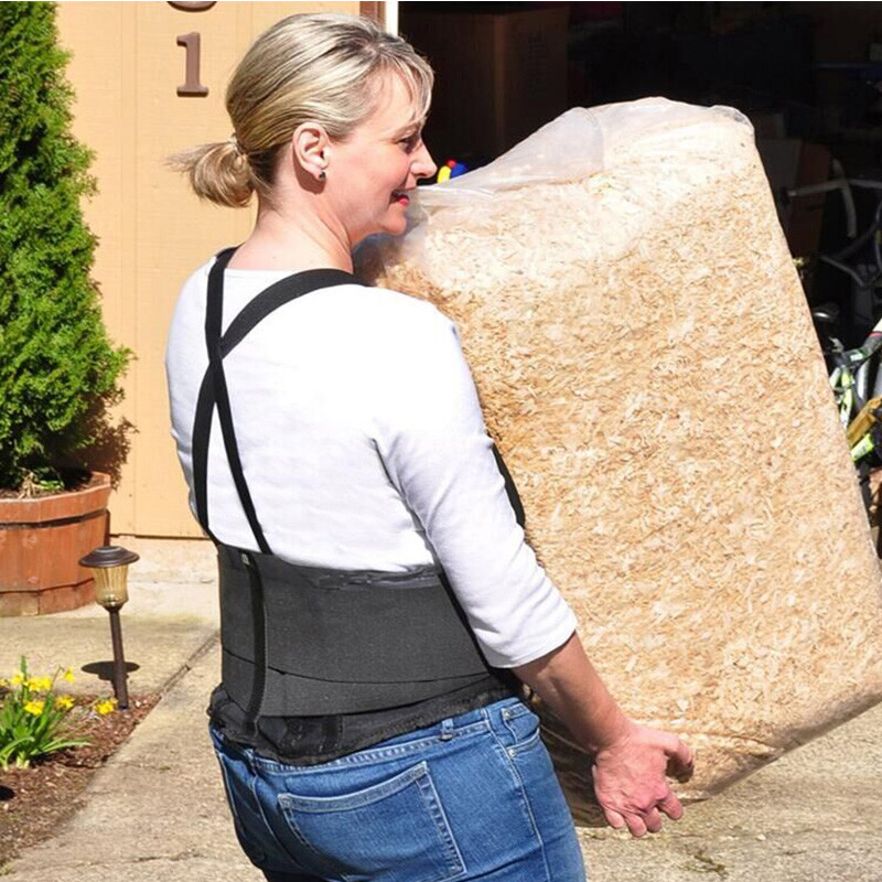 Heavy Duty Lumbar Lower Back Waist Support Work Belt Brace Suspender Weight Lift