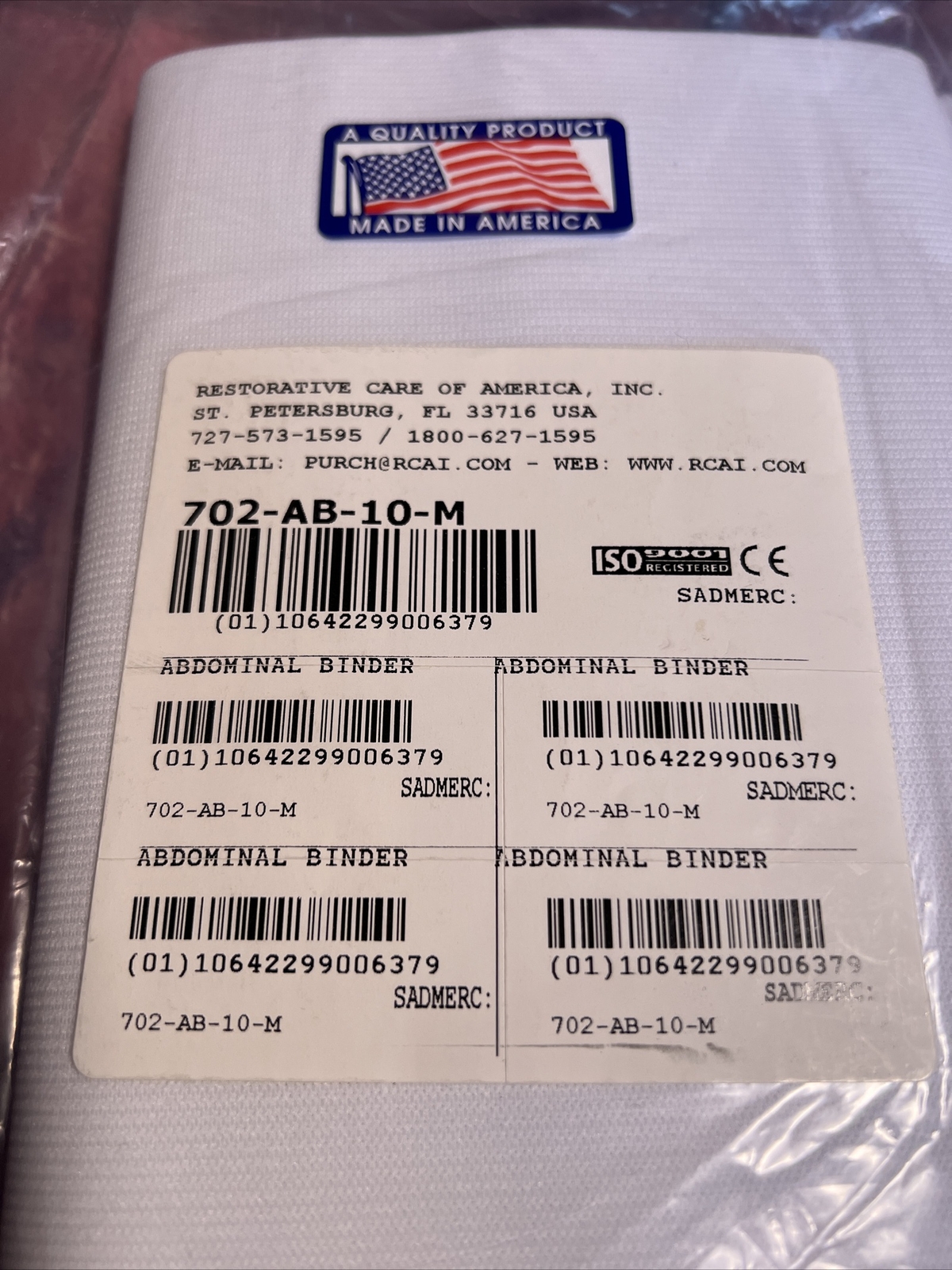 Restorative Care of America Incorporated 10″ Abdominal Binders – size: M(35-40″)