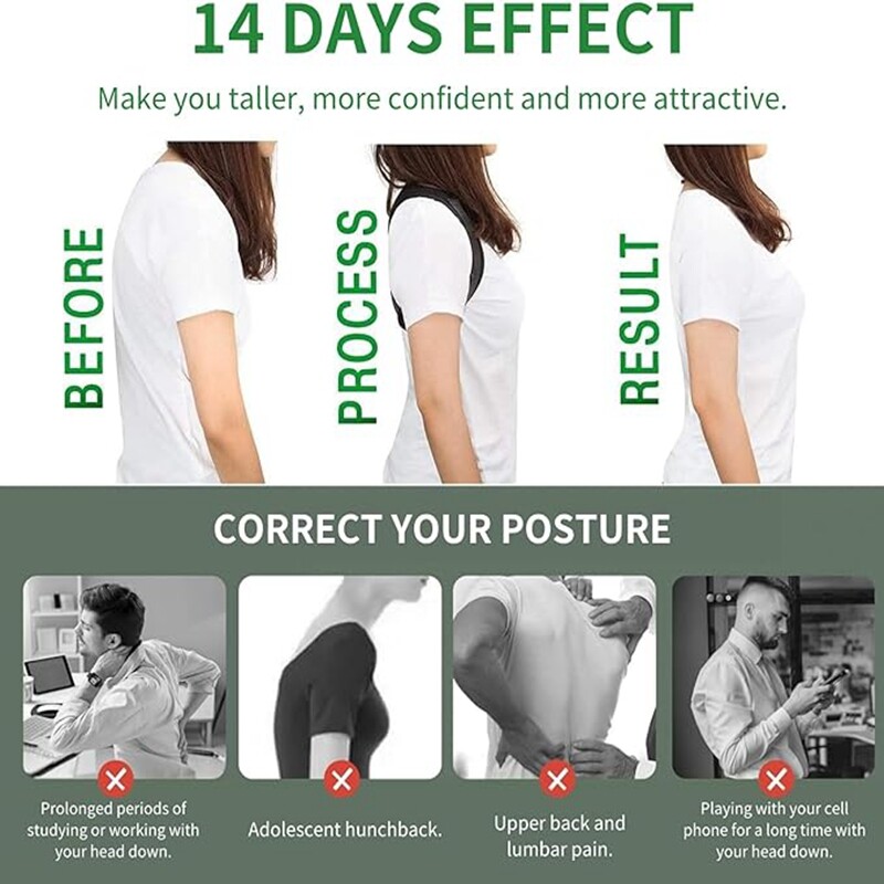 Back Straightener Posture Corrector,Comfortable Back Shoulder Clavicle Support