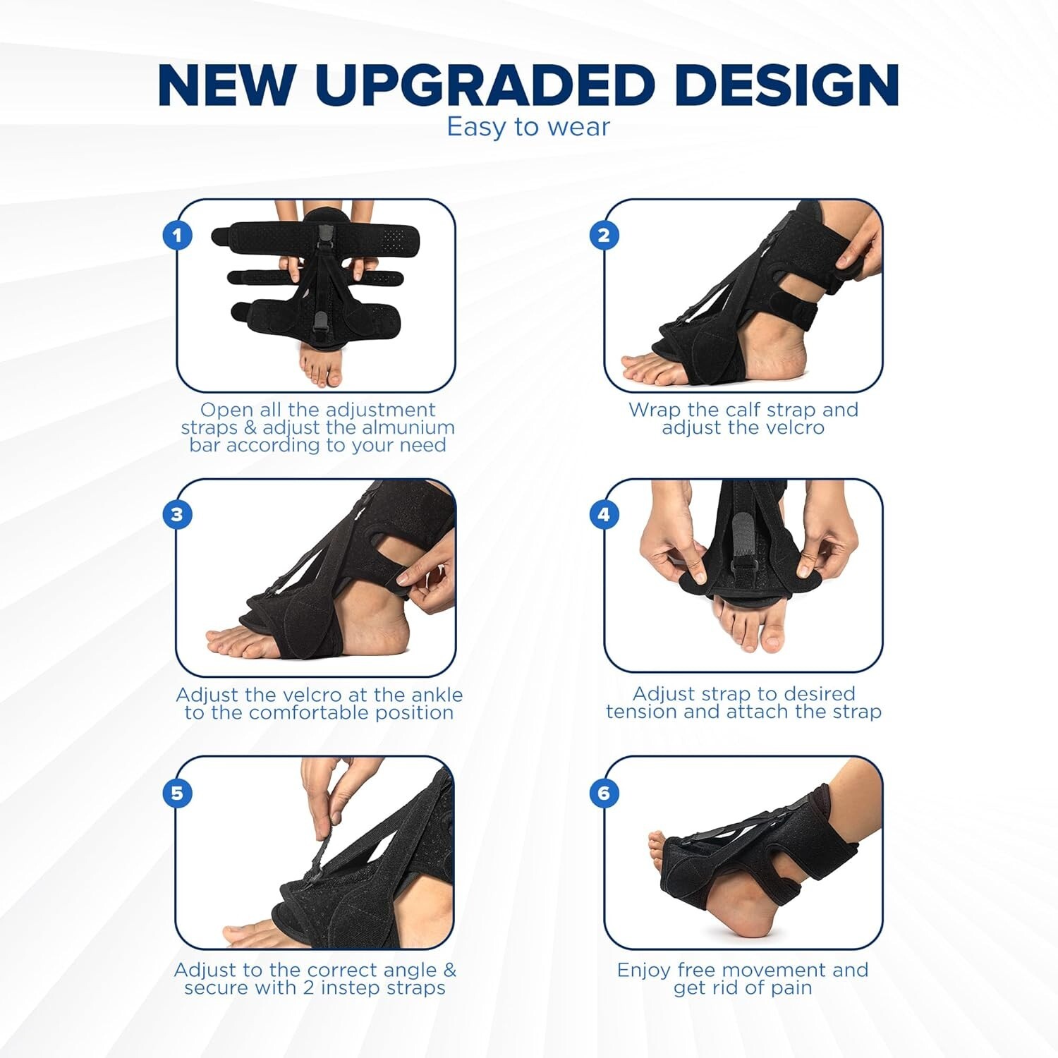 2 Pack Plantar Fasciitis Night Splint Upgrade Foot Brace Plantar Fasciitis Relie