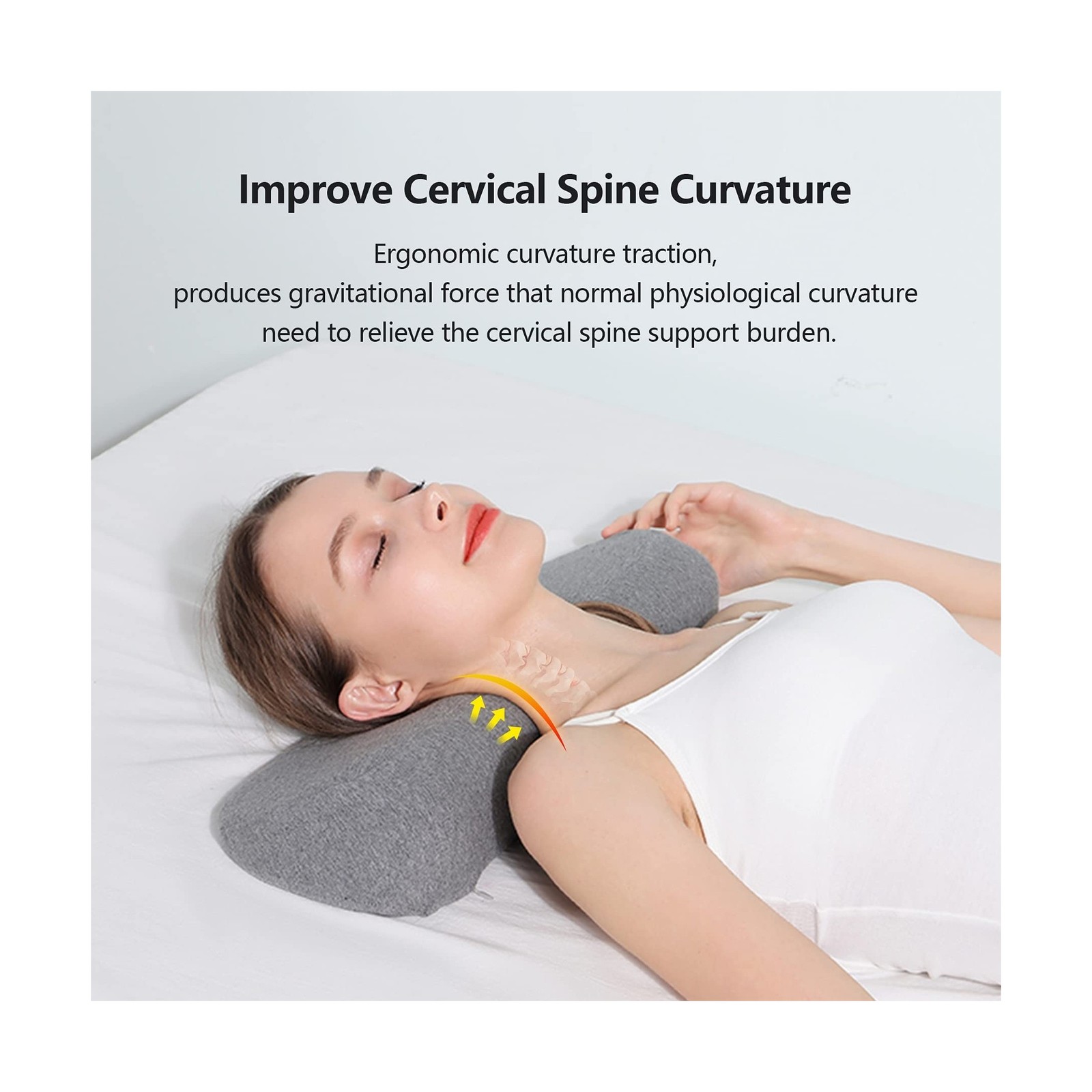 Cervical Neck Pillows for Pain Relief Sleeping, Memory Foam Neck Bolster Supp…