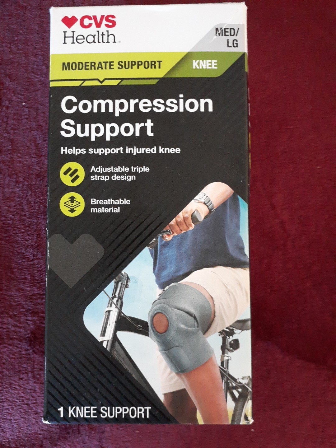 CVS Health Compression Knee Support Breathable Material Size Med/Lg