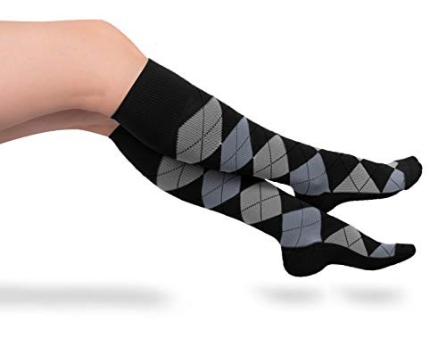 Mens Womens Knee High 1520 mmHg Graduated Compression Argyle Socks Garment