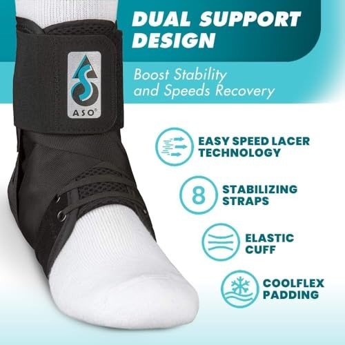 Lace Up Ankle Brace Speed Lacer Medium Breathable Stabilizer for Sprain Sports
