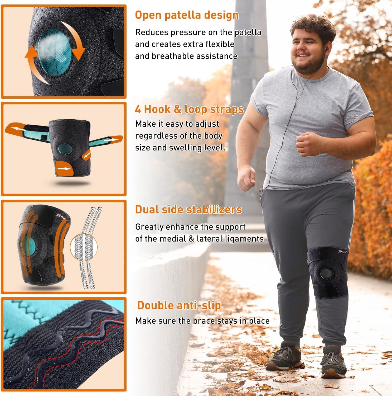 Plus Size Knee Brace for Women and Men,Extra Large Knee Braces for Knee Pain Plu