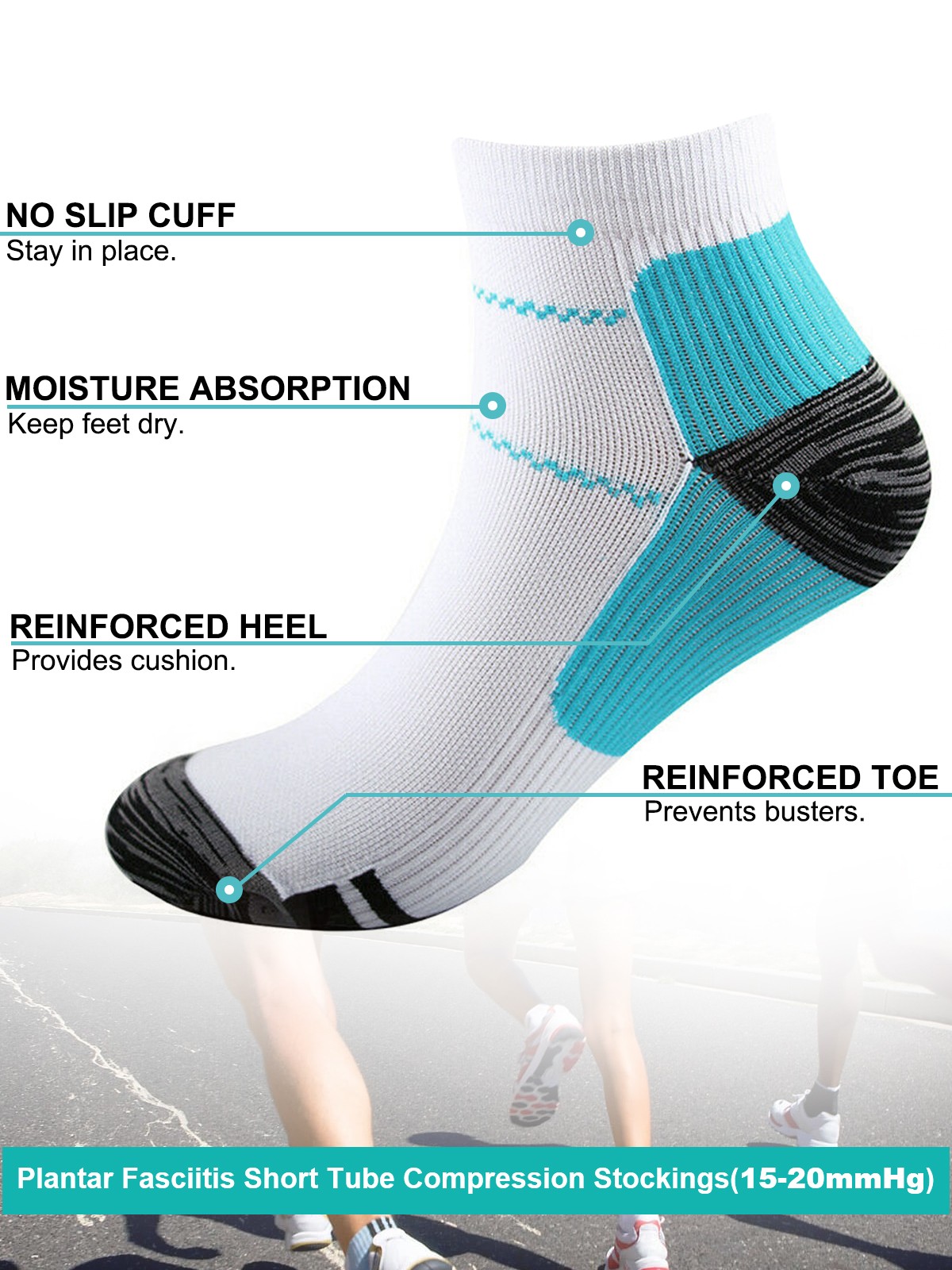 Foot Pain Relief Compression Socks Ankle Support Sleeves Brace Plantar Fasciitis