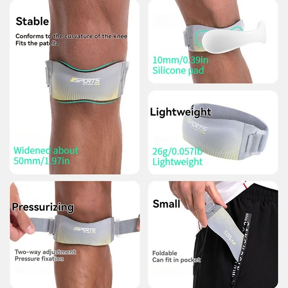 Stryde Precision Strap Knee Brace Silicone Pad Adjustable Breathable Sport