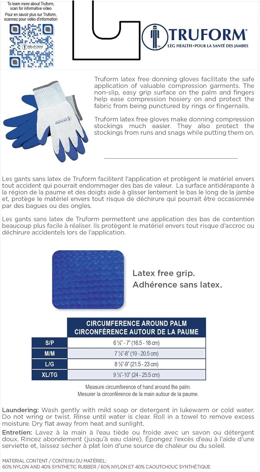 High-Quality Donning Gloves for Compression Garments – Protects Fabrics, 1 Pair