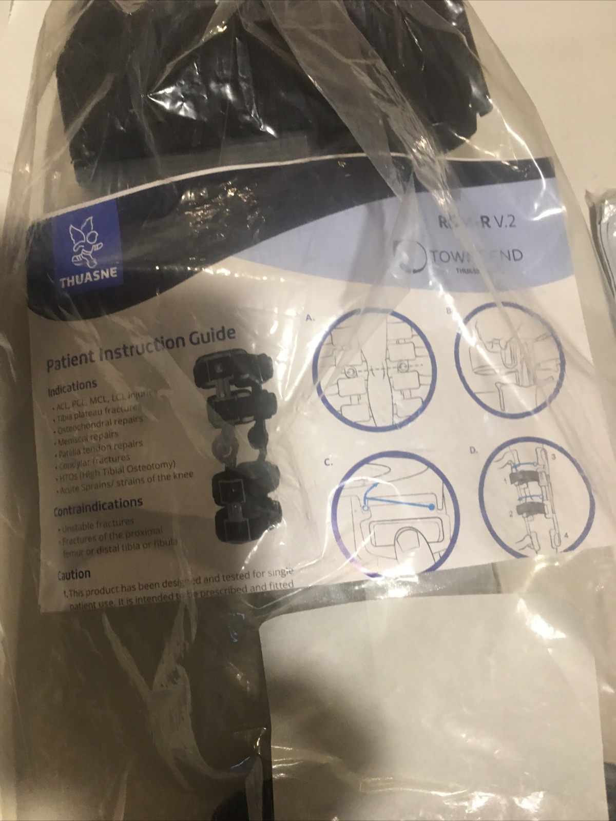 Thuasne Locking Knee Brace Splint ROM-R V2 U04602 Universal Size Left or Right