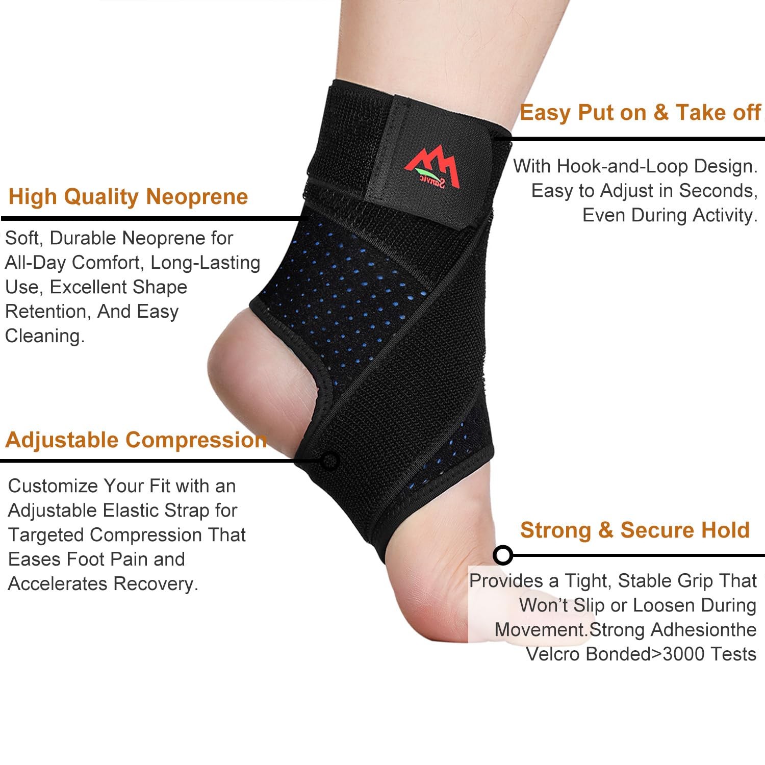 2 PCS Adjustable Ankle Brace Sprained Stabilizes Joints Neoprene Support Run