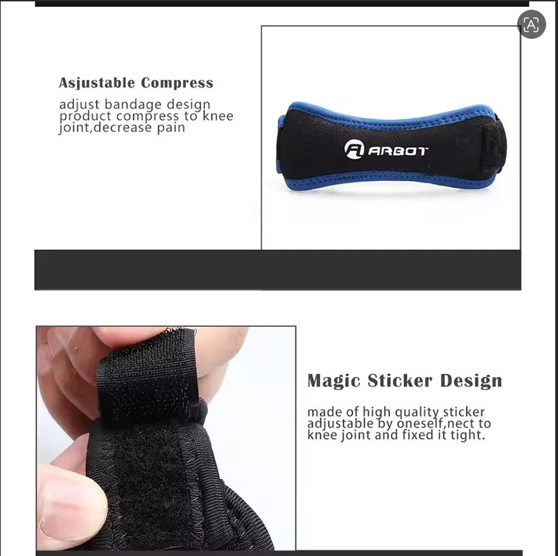 1 Piece Knee Patellar Tendon Support Strap, Adjustable Shock Absorption Compress