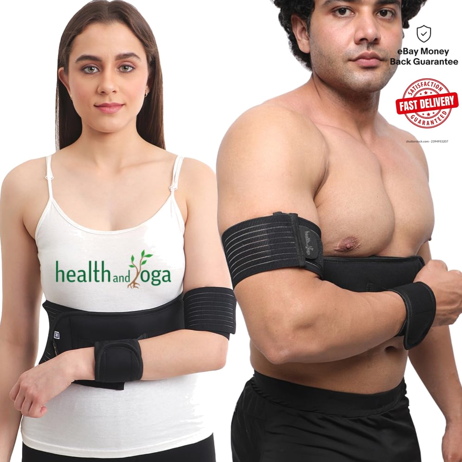 Adjustable Arm Sling & Shoulder Immobilizer for Men & Women – Black, Large 34-46