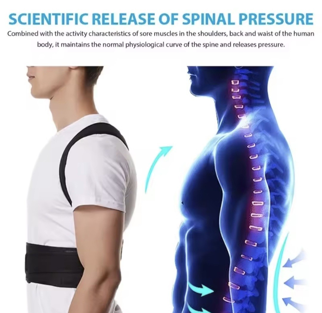 1 Reinforced Belt Lumbar Column Posture Corrector Vest Adjustable Back Support