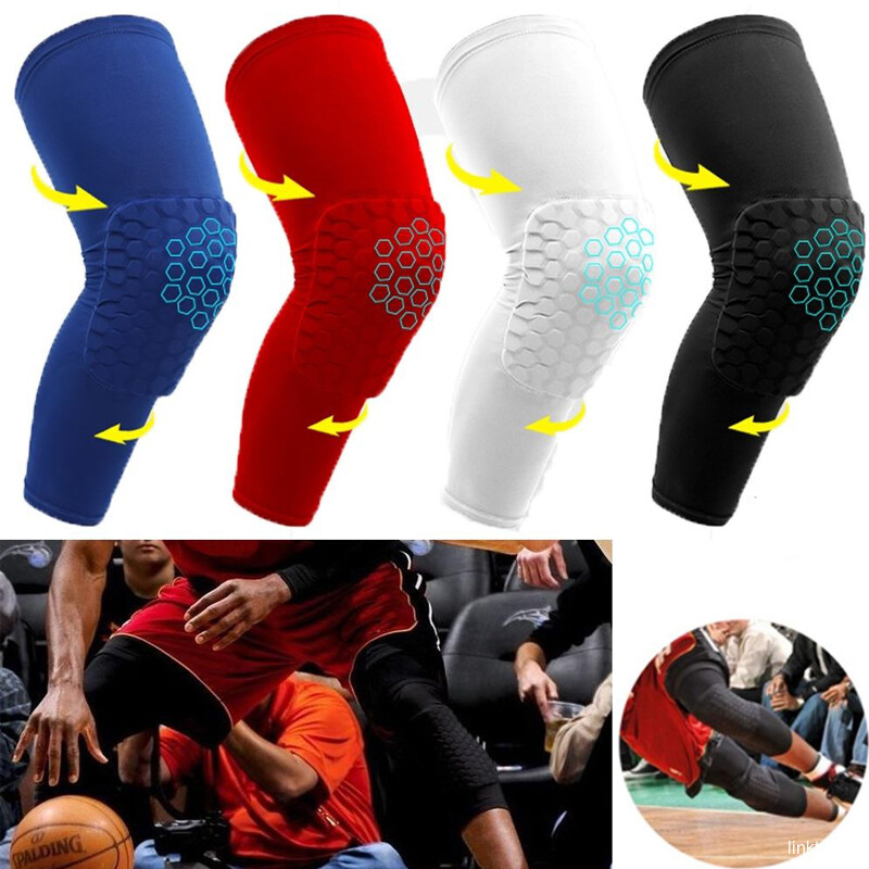 Knee Pad Basketball Leg Protector Long Crashproof Antislip Honeycomb Sleeve New