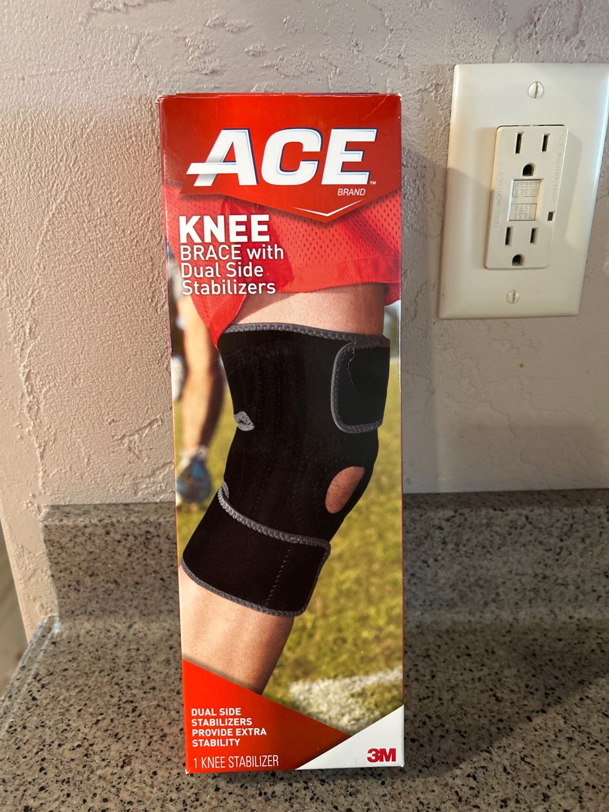 ACE Brand Knee Brace W/ Side Stabilizers, Easy-To-Use, Breathable