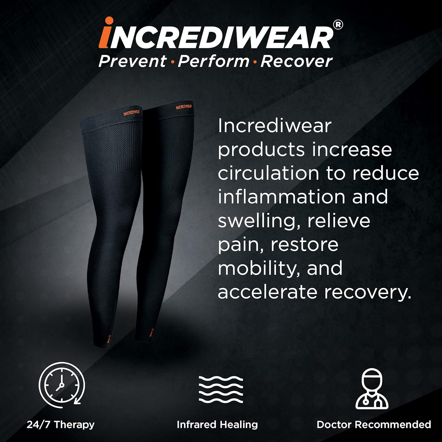 Leg Sleeve 2Pk – Full Length for Pain Relief, Recovery & Circulation (Large)