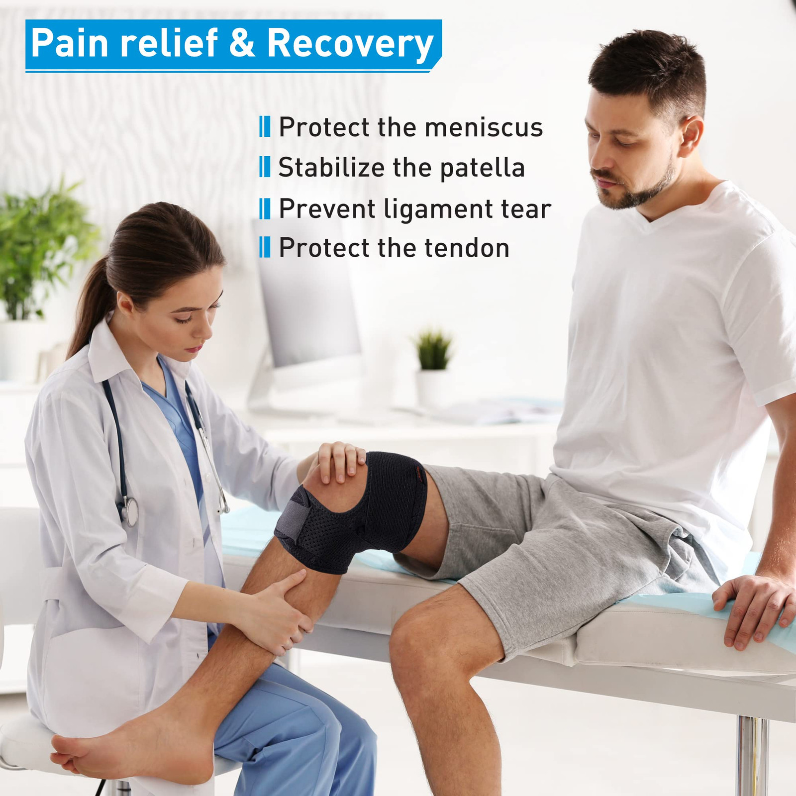 Plus Size Knee Brace for Knee Pain Women and Men Patellar Tendon Support Stra…